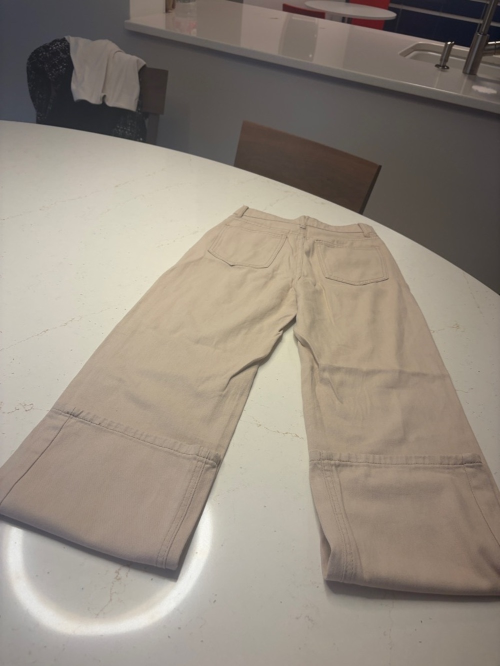 Women’s Straight Leg Pants in Light Beige - Picture 3 of 3